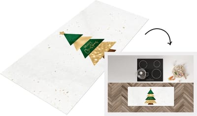 Keukenloper - Loper keuken - Kerst - Kerstboom - Spreuken - Quotes - Merry Christmas - 120x50 cm - Keukenloper vinyl