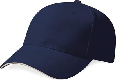 Beechfield Pet Pro-Style in geborsteld katoen B65 - French Navy / Stone - One size
