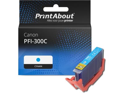 PrintAbout huismerk Inktcartridge PFI-300C Cyaan Geschikt voor Canon