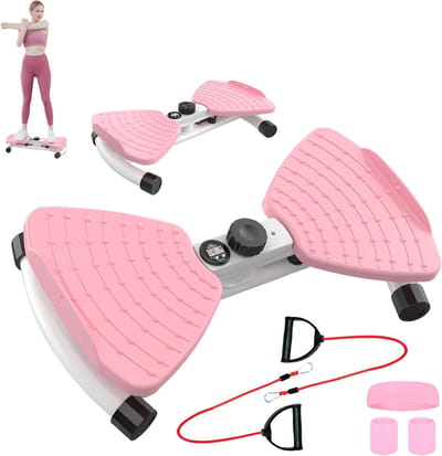 Buikspiertrainer - Fitness apparaat - Lichaamsvorming - Met display - 52x28x10 cm - Roze