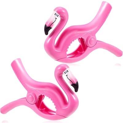 carmdering - Handtuchklammern - Strandtuch Clips - Grote Klemmen - Sterke Windweerstand - Veelzijdig Gebruik - Kunststof En RVS - Duurzaam Design - Comfortabele Grip - 2 Stuks