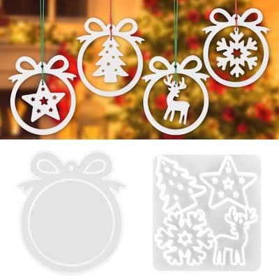 Hangers Kerstmis gietvormen, Kerstmis siliconen gietvorm hanger, kerstboom-sneeuwvlok ster eland, siliconen vorm voor Kerstmis