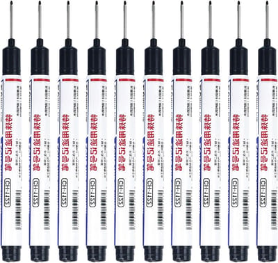 Woodworking Markering Pen - Diepgatmarkering Set met waterdichte constructie -inkt | Lange neus metalen markerpennen voor timmerwerk, ambachtelijke tekening, hardwarecoratie, precisiemarkering in stra