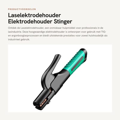 Dailygoods - Laselektrodehouder - Elektrodehouder Stinger - Hoogwaardige Koper - 600A - Argonbooglasaccessoires - Professioneel - Geschikt voor in...