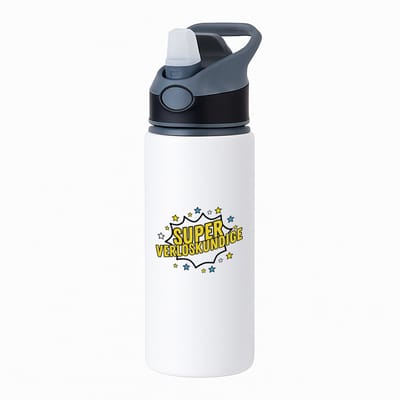Hacebo® - Super verloskundige waterfles met rietje zwart - Verloskundige - dokter - werk - afscheidscadeau - verjaardagscadeau - kado - water fles - 650ML