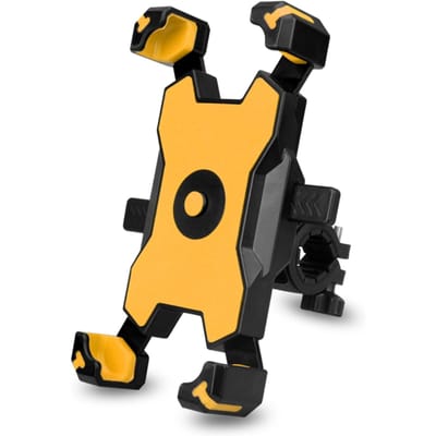 Quick Lock Fiets Mobiele Telefoon Houder 360 graden Rotatie Verstelbare Motor Telefoon Mount Achteraanzicht Type 1 geel