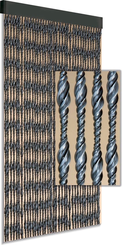 Degor Vliegengordijn Ember - 90x210cm - Zilver/zwart - Huisdiervriendelijk