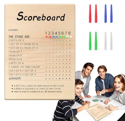 Houten Scorebord Compatibel met Fase 10 - Ideaal voor Bordspellen, Familiefeest en Verjaardag