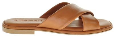 Tamaris Cognac Lederen Slipper Kruis maat 38