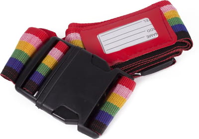 Kofferriem / bagageriem - Met label - 183 cm - kofferspanband regenboog kleuren