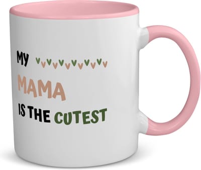 Akyol - my mama is the cutest koffiemok - theemok - roze - Mama - schattige moeder - moeder cadeautjes - moederdag - verjaardagscadeau - verjaardag - cadeau - geschenk - kado - gift - moeder artikelen - 350 ML inhoud