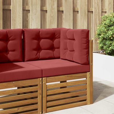 vidaXL - Buitenbankkussen - Polyester - Wijnrood - 60 - x - 60 - cm