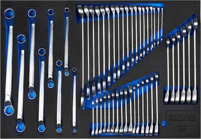 SW-Stahl Z3011-4 Serie werkplaatswagens, schroef- en ratelsleutels, 49-delig, I gereedschapswagen-inzetstukken, professionele werkplaatsuitrusting, gereedschapsinzet voor voertuigen, gereedschapsset