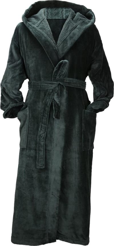 ARTG Robezz - DeLuxe - Velours Badjas met Capuchon - Zwart - Very Black - Maat S/M