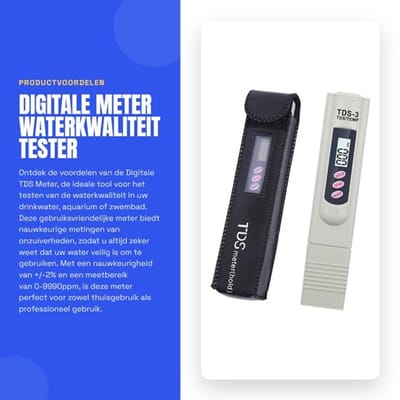 Digitale Meter - Waterkwaliteit Tester - Nauwkeurig en gebruiksvriendelijk - Beige - Ideaal voor drinkwater en aquaria - Voorzien van...