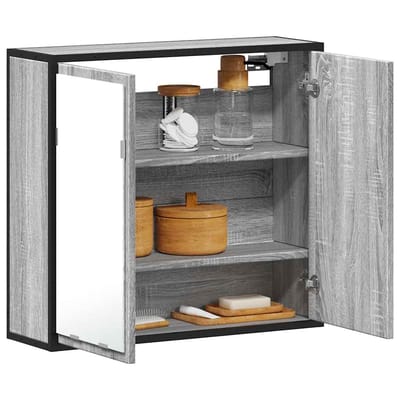 vidaXL - Badkamerspiegelkast - 65x20x60 - cm - bewerkt - hout - grijs - sonoma - eiken