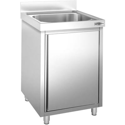 GGM Gastro Spülschrank PREMIUM - 600x700mm - mit 1 Becken Zilver
