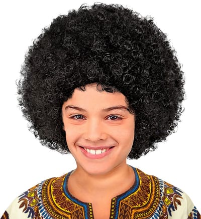 Afro pruik zwart kinderen