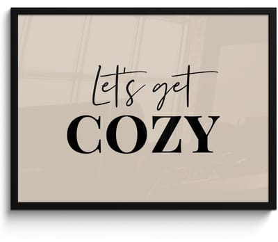 Poster in lijst - Fotolijst 70x50 cm - Posters - Beige - Winter - Quote - Cozy - Posterlijst zwart - Decoratie - Wanddecoratie woonkamer - Muurdecoratie slaapkamer