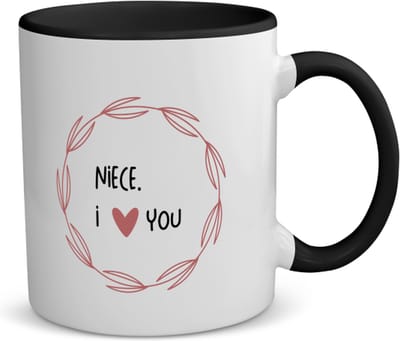 Akyol - niece i love you koffiemok - theemok - zwart - Nicht - de liefste nicht - verjaardagscadeau - verjaardag - cadeau - cadeautje voor nicht - nicht artikelen - kado - geschenk - gift - 350 ML inhoud