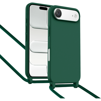 ShieldCase Hoesje met telefoonkoord (donkergroen) geschikt voor iPhone Air - Case met nekkoord - Slanke cover voor extra bescherming