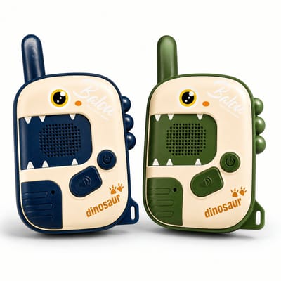 Balou Dino Talk Walkie Talkies Kinderen - Dinosaurier Portofoon Set van 2 - 300 Meter Bereik - Tot 12 Uur Speelplezier - Cadeau voor Jongens & Meisjes