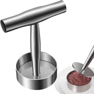 Vleespers Patty Maker - Burger Vormer - Burgers Maken - Roestvrij Staal - 17.5 x 13.2 cm - Zilverkleurig