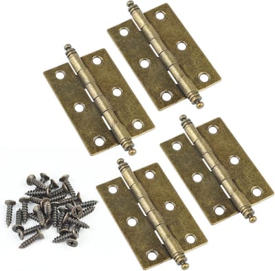Antieke Deurscharnieren 63mm x 43mm - Retro Bronzen Scharnieren voor Meubels, Kasten en Sieradenboxen (4 Stuks)