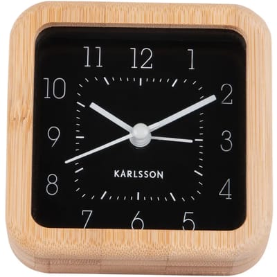 Karlsson Wekker Neat Square - Bamboe - 9x9x9cm - Modern - Wekker voor slaapkamer - Wekkers
