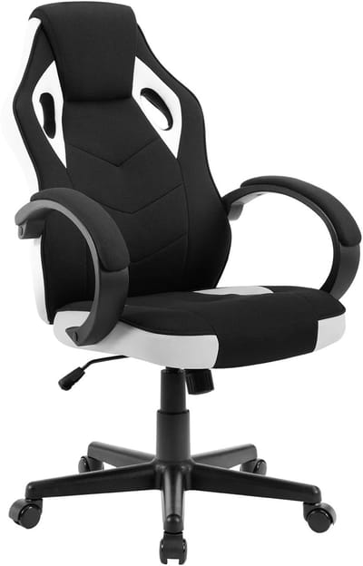 Gamingstoel – Ergonomische - Racing - Bureau - Verstelbare Bureaustoel - met Armleuningen - Kantelfunctie – 360° Draaiend – Hoge Rugleuning – 150 kg Draagvermogen - Wit