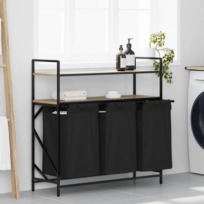 vidaXL - Wasmand - 3 - vakken - met - planken - sonoma - eikenkleurig