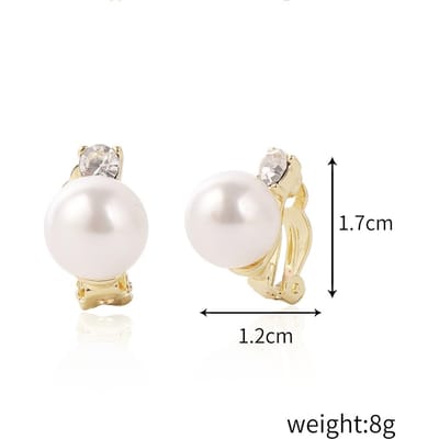 Niet-geperforeerde Parel Oorklipjes, Modieuze Sieraden Oorbellen voor Vrouwen, Pijnloze Oorklipjes om te Dragen goud