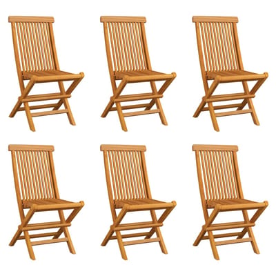 vidaXL - Klapstoelen - 6 - stuks - van - massief - teakhout