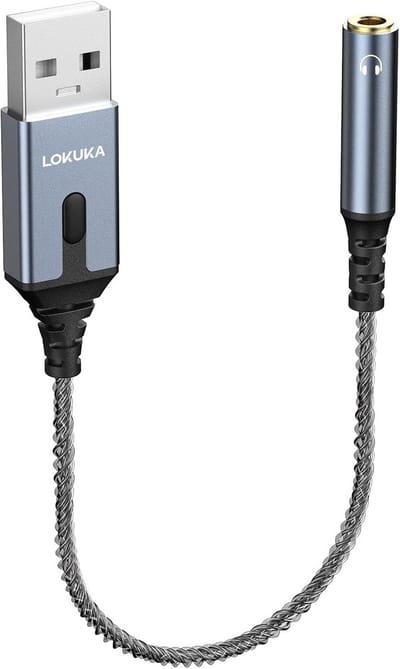 SnelShoppen - Bluetooth 5.3 naar Aux Adapter voor Auto, USB naar 3.5mm Bluetooth Ontvanger met 8-Core 4N Enkel Kristal Koper Kabel voor Muziek in Auto