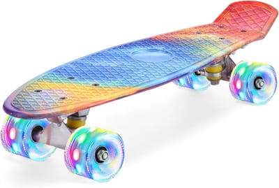 22 Inch Cruiser Skateboard met LED Knipperende Wielen | Complete Set voor Kinderen, Tieners en Beginners