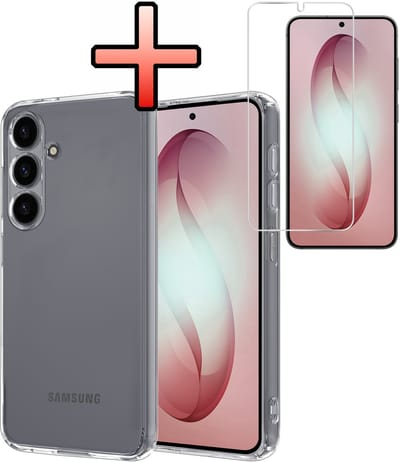 Hoesje - Met Screenprotector - Geschikt voor Samsung Galaxy S26 - Sterk & Shockproof - Back Cover - Siliconen Case - Telefoon Hoes - Transparant