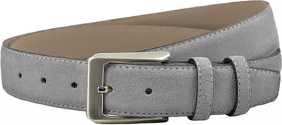 Houtkamp Suede Leren Pantalon Riem - Dames / Heren - Echt Leer - Grijs - Lengte totaal 110 cm / Riemmaat 95