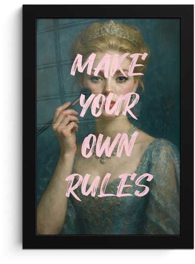 Poster in lijst - Fotolijst 20x30 cm - Posters - Klassiek - Sierlijk - Roze - Posterlijst zwart - Decoratie - Wanddecoratie woonkamer - Muurdecoratie slaapkamer