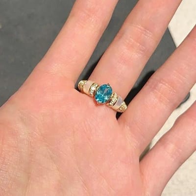 Bagues vintage en pierre gemme bleu marine Fritillaire pour femmes Exquises Bagues style original Rubis Palaiba Bijoux de mariage resizable