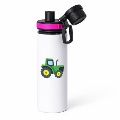 Hacebo® - Trekker waterfles met draaidop roze - Tractor - Boeren - Boerderij - voertuig - water fles - 850ML