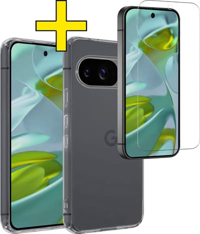 Hoesje - Met Screenprotector - Geschikt voor Google Pixel 10 - Sterk & Shockproof - Back Cover - Siliconen Case - Telefoon Hoes - Telefoonhoesjes - Transparant