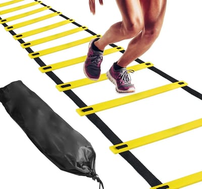 Trainingsladder – Loopladder – 6 Meter – Aanpasbare Spreiding – Speed Ladder voor Snelheid, Coördinatie & Voetwerk – Inclusief Draagtas – Coördinatieladder – Fitness Ladder voor Voetbal, Hardlopen & Sporttraining