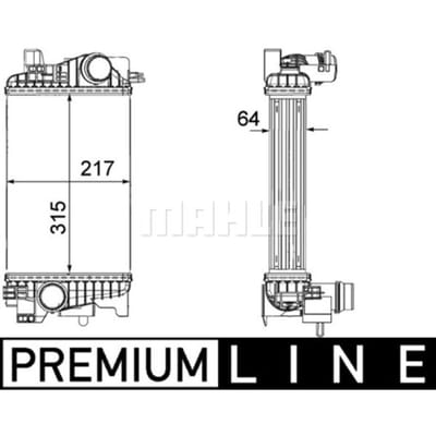 Intercooler, inlaatluchtRadiator MAHLE CI 263 000P