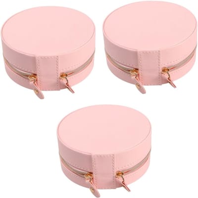 Opbergdoosjes Set - Sieraden Organisator - Sieraden Opbergen - Rond Ruimtebesparend Ontwerp - 3 stuks 11cm - Roze