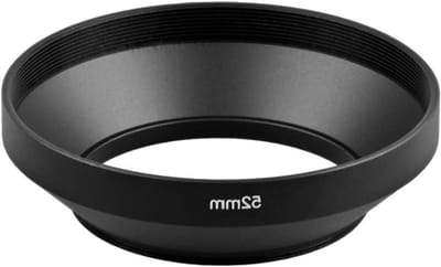 Aluminium Tegenlichtkap - Groothoek Zonnekap - Strooilicht Voorkomen - Schroefdraad Bevestiging - 52 mm - Zwart