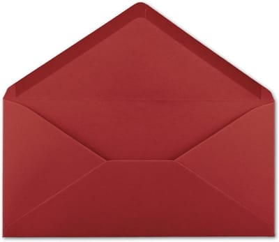 100 Lange Enveloppen DIN Lang Donkerrood 22x11cm Zonder Venster
