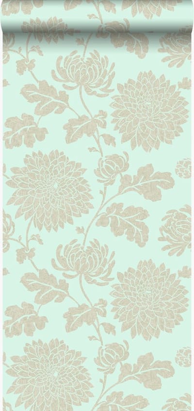Origin Wallcoverings behang bloemen celadon groen - 53 cm x 10.05 m - 326148