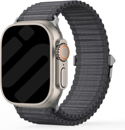 Strap-it outdoor Nylon band - Geschikt voor Apple Watch bandje -Series 1/2/3/4/5/6/7/8/9/10/11/SE/SE2/SE3/Ultra (2/3) - Zwart - Nylon bandje met Trail loop sluiting- iWatch bandje voor maat: 44mm / 45mm / 46mm / 49mm