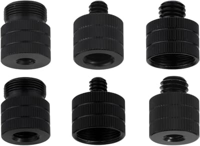 Thijox - 6 Stuks Microfoonstandaardadapter Aluminium Camerastandaardadapter voor Microfoons en Camera's - Zwart - Voor Alle Soorten Statieven en Gebru