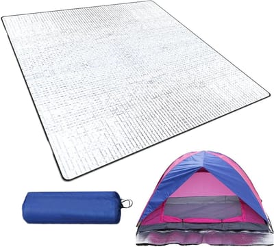 Isolatiemat 200x200 cm Aluminiumfolie Lichtgewicht en Opvouwbaar voor Tent of Picknick